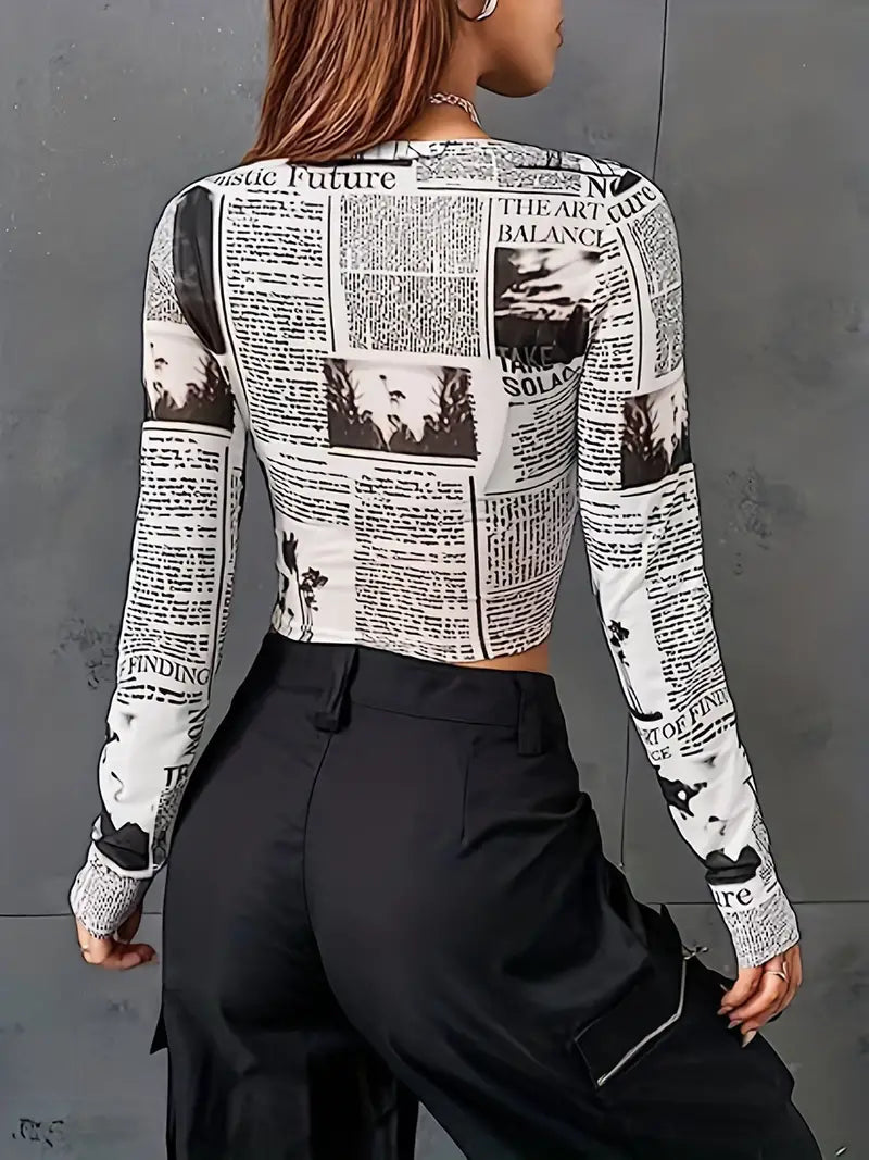 Letter Print Long Sleeve T-Shirt β Casual & Comfy