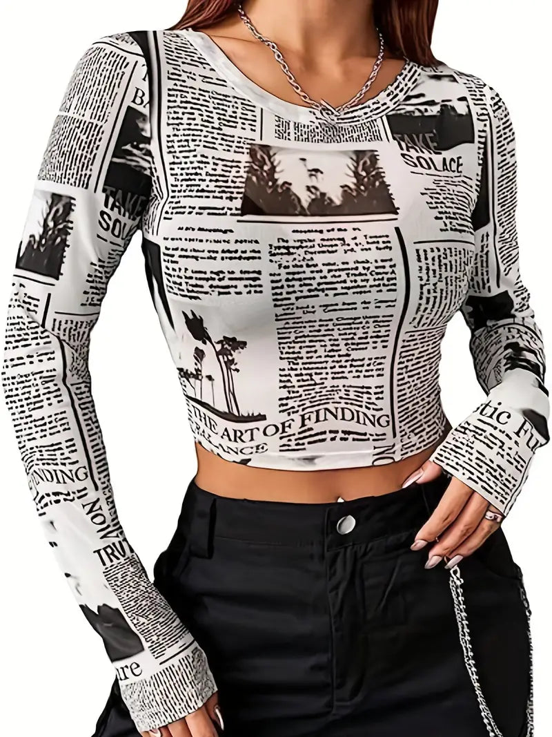 Letter Print Long Sleeve T-Shirt β Casual & Comfy