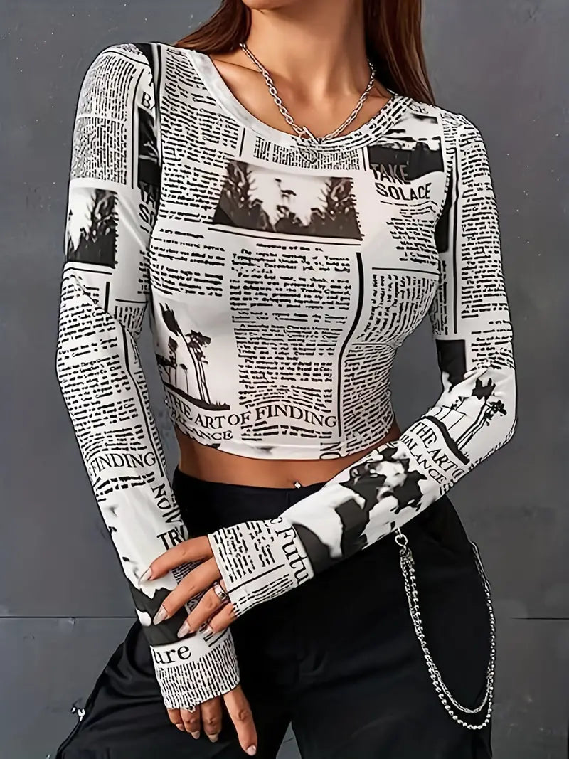 Letter Print Long Sleeve T-Shirt β Casual & Comfy