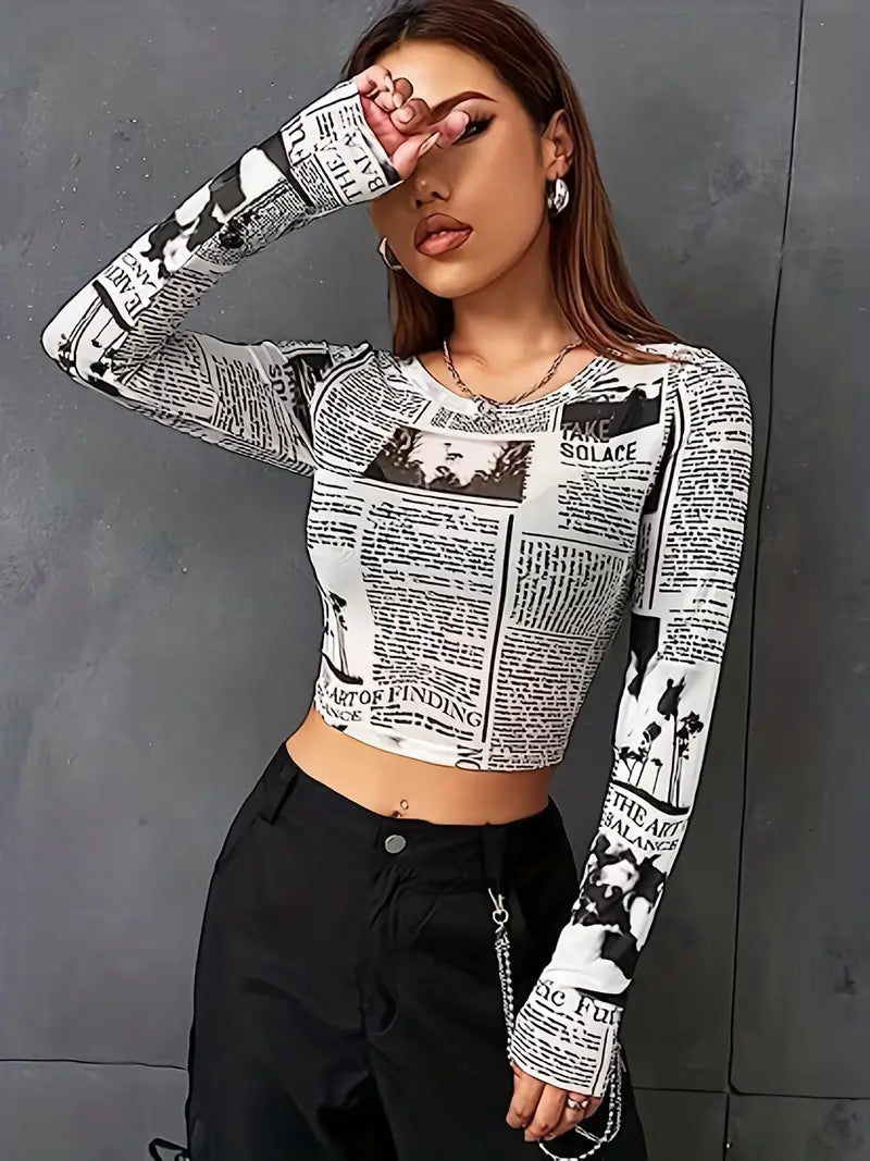 Letter Print Long Sleeve T-Shirt β Casual & Comfy