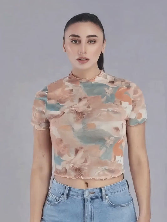 Vintage Lettuce Trim Graphic Crop Tee – Spring & Summer Wear